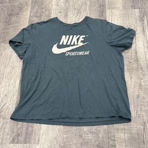 Vintage 1990's Y2K Nike T-Shirt Mens XL Blue White Logo Cotton Casual‎ Tee